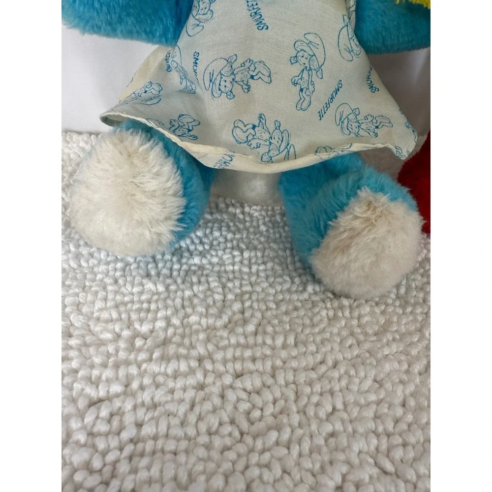 Vintage 1981 Peyo Smurfette & Papa‎ Smurf Plush Dolls 12